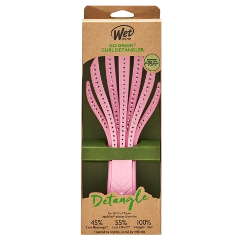 Wet Brush Go Green Curl Detangling Brush Pink cetka za rascesljavanje kovrdzave kose